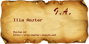 Ilia Aszter névjegykártya